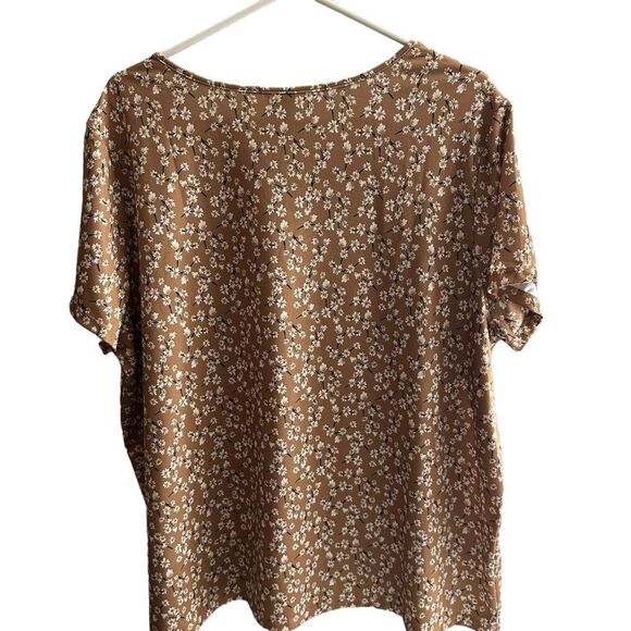 Blair Tan Brown‎ Floral Knit Top Size 2XL - Picture 3 of 9
